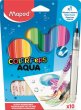 Akvarell filctoll kszlet 3,6mm ecsettel Maped Color`Peps Aqua 10 klnbz szn