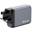 H�l�zati t�lt� 2xUSB-C PD (100W) USB-C PD (65W) USB-A QC 3.0 EU/UK/US GaN Verbatim #2
