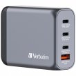 H�l�zati t�lt� 2xUSB-C PD (100W) USB-C PD (65W) USB-A QC 3.0 EU/UK/US GaN Verbatim #5