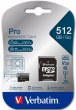Mem�riak�rtya microSDXC 512GB CL10/U3/A2 100/90 MB/s adapter Verbatim PRO