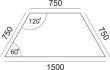 �ltal�nos asztal f�ml�bbal trap�z alak� 75x150/75cm Mayah Freedom SV-41 feh�r #4