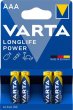 Elem AAA mikro 4db Varta Longlife Power