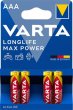 Elem AAA mikro 4db Varta Longlife Max Power
