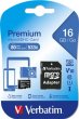 Memriakrtya Micro SDHC 16GB Class 10 adaterrel Verbatim Premium