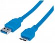 USB 3.0 kábel USB - micro USB 1m Manhattan kék