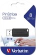 Pendrive 8GB USB 2.0 10/4MB/sec Verbatim PinStripe fekete