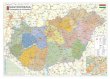 Falitérkép 70x100cm fémkeret tűzhető Magyarország közigazgatási térképe Stiefel