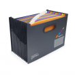 Harmonikamappa A4 PP 13 rekeszes Rapesco SupaFile fekete