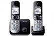 Telefon vezeték nélküli telefonpár Panasonic KX-TG6812PDB Duo fekete