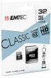 Memriakrtya microSDHC 32GB CL10 20/12 MB/s adapter Emtec Classic