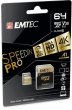 Memriakrtya microSDXC 64GB UHS-I/U3/V30/A2 100/95 MB/s adapter Emtec SpeedIN