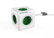 Elosztó 5 aljzat 1 rögzítő elem 1,5m kábelhosszúság Allocacoc PowerCube Extended DE fehér-zöld