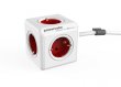 Elosztó 5 aljzat 1 rögzítő elem 1,5m kábelhosszúság Allocacoc PowerCube Extended DE fehér-piros