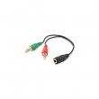 Audio elosztó kábel 13cm 1 bemenet/2 kimenet Equip