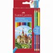 Sznes ceruza kszlet hatszglet Faber-Castell 12 klnbz szn + 3db bicolor ceruza