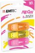 Pendrive 16GB 3 db USB 2.0 Emtec C410 Neon narancs citromsrga rzsaszn