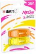Pendrive 32GB 2 db USB 2.0 Emtec C410 Neon narancs s citromsrga