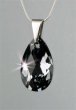 Nyaklnc escsepp formj Black Diamond Swarovski kristllyal 16mm Art Crystella