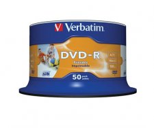 DVD-R lemez nyomtathat matt no-ID 4,7GB 16x hengeren Verbatim #1