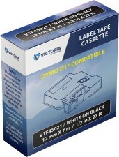 Feliratozgp szalag 12mmx7m Victoria Technology fekete-fehr #1