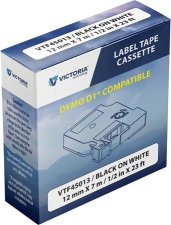 Feliratozgp szalag 12mmx7m Victoria Technology fehr-fekete #1