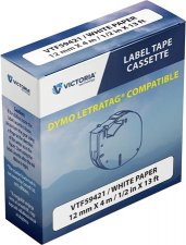 Feliratozgp szalag papr 12mmx4m Victoria Technology fehr #1