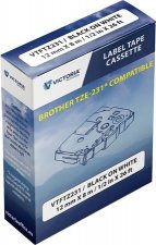 Feliratozgp szalag 12mmx8m Victoria Technology fehr-fekete #1