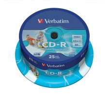 CD-R lemez nyomtathat matt ID 700MB 52x hengeren Verbatim #1