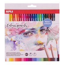 Akvarell sznes ceruza kszlet hromszglet ecsettel Apli 24 klnbz szn #1