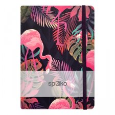 Jegyzetf�zet A5 vonalas 96lap kem�nyfedeles Spoko Flamingo #1