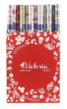 Csomagol�pap�r �ves 70x200cm vegyes kar�csonyi mint�k Victoria Paper darab! #1