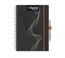 Napt�r tervez� A5 heti Dayliner InSpiral fekete-narancs (2026) #1