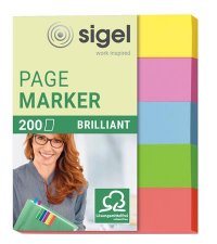 Jel�l�c�mke pap�r 5x40lap 12x50mm Sigel Brillant vegyes sz�n #1