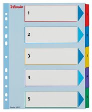 Regiszter lamin�lt karton A4 Maxi 1-5 �jra�rhat� Esselte #1