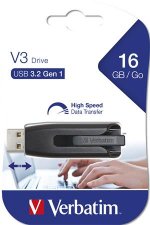 Pendrive 16GB USB 3.0 60/12MB/sec Verbatim V3 fekete-szrke #1