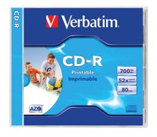CD-R lemez nyomtathat� matt ID 700MB 52x norm�l tok Verbatim #1