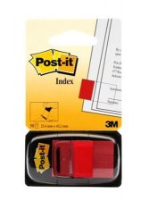 Jel�l�c�mke m�anyag 50lap 25x43mm 3M Postit piros #1