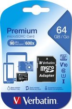 Memriakrtya Micro SD 64GB Class 10 adapterrel Verbatim Premium #1