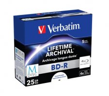 BD-R BluRay lemez archivl nyomtathat M-DISC 25GB 4x norml tok Verbatim #1