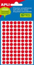 Etikett 8mm k�r k�zzel �rhat� sz�nes Apli neon piros 288 etikett/csomag #1