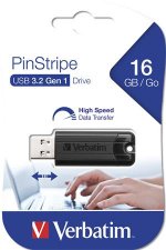 Pendrive 16GB USB 3.0 Verbatim Pinstripe fekete #1