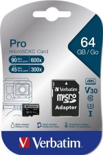 Memriakrtya Micro SDXC 64GB Class 10 USH-I adapterrel Verbatim PRO #1