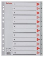 Regiszter m�anyag A4 1-12 Esselte sz�rke #1