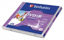 DVD+R lemez nyomtathat matt ID 4,7GB 16x norml tok Verbatim #1