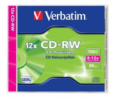 CD-RW lemez jrarhat 700MB 8-10x norml tok Verbatim #1