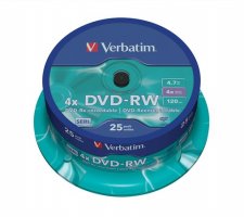 DVD-RW lemez jrarhat 4,7GB 4x hengeren Verbatim #1