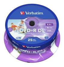 DVD+R lemez ktrteg nyomtathat no-ID 8,5GB 8x hengeren Verbatim #1