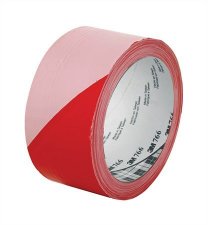 Ipari jelz�szalag 50mmx33m 3M piros-feh�r #1