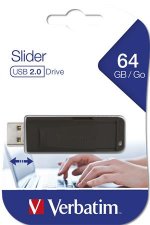 Pendrive 64GB USB 2.0 Verbatim Slider fekete #1