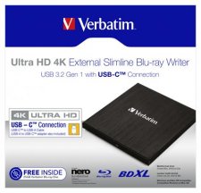 Blu-ray r (kls meghajt) 4K Ultra HD USB 3.1 GEN 1 USB-C Verbatim Slimeline #1